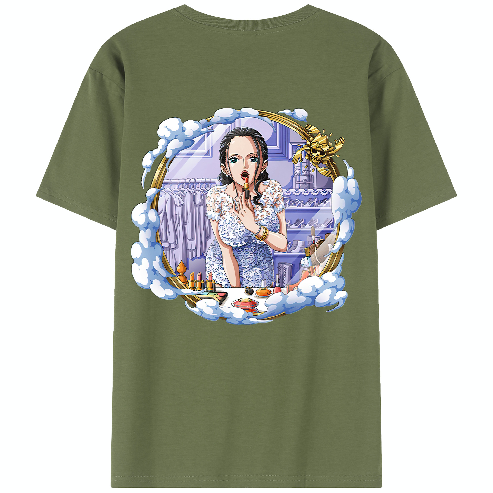 ワンピース ニコ・ロビン ONE PIECE Nico Robin 綿100％半袖Tシャツ（背面プリント）